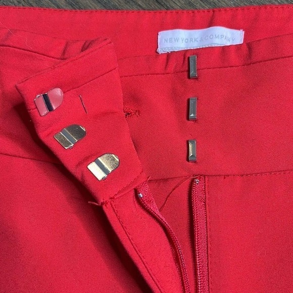 NEW YORK & Company Plus Size Stretch Cotton Ankle Skimming Tapered Leg Pants Red - Picture 5 of 7